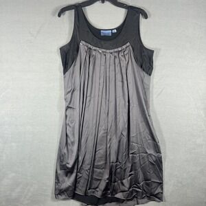 Simply Vera Vera Wang Women's Size 14 Black Gray Sleeveless Pleated Sequin Dress